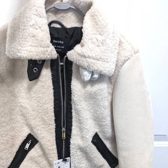 🔥LOW Bershka Faux SHEARLING Jacket - Picture 4 of 9